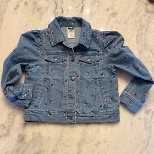 Disney Minnie Mouse denim puff shoulder jacket girls size 7-8 NWOT NEVER WORN